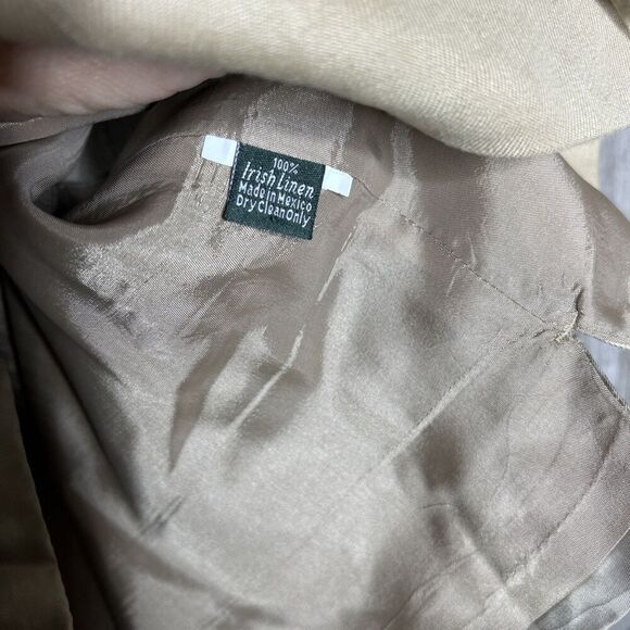 J Crew Vest Waistcoat 100% Linen Beige Tan Mens Size M - Picture 3 of 6